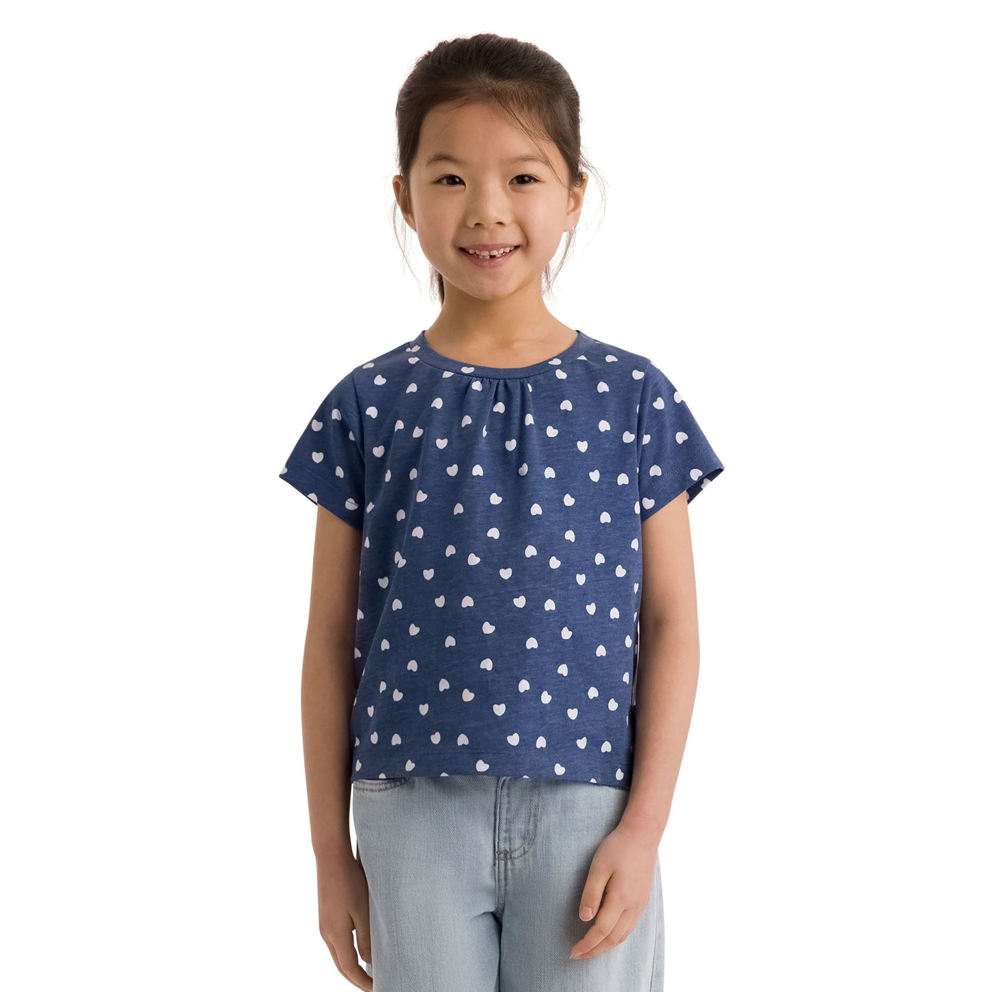 Blue Tone - Side - Trespass Girls Hira Hearts T-Shirt