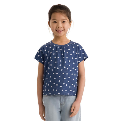 Blue Tone - Side - Trespass Girls Hira Hearts T-Shirt