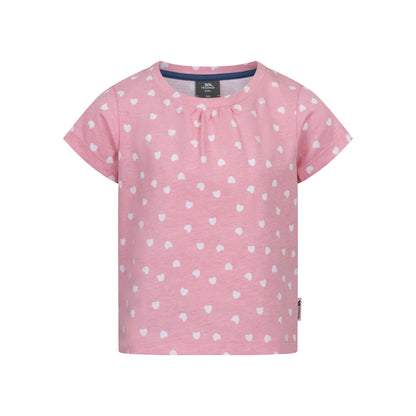 Baby Pink - Front - Trespass Girls Hira Hearts T-Shirt
