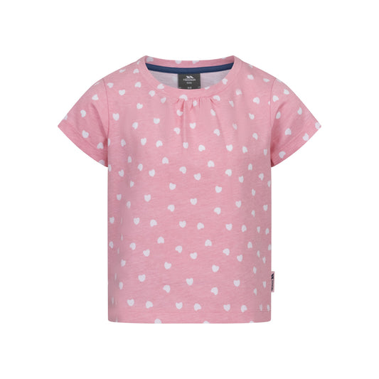 Baby Pink - Front - Trespass Girls Hira Hearts T-Shirt
