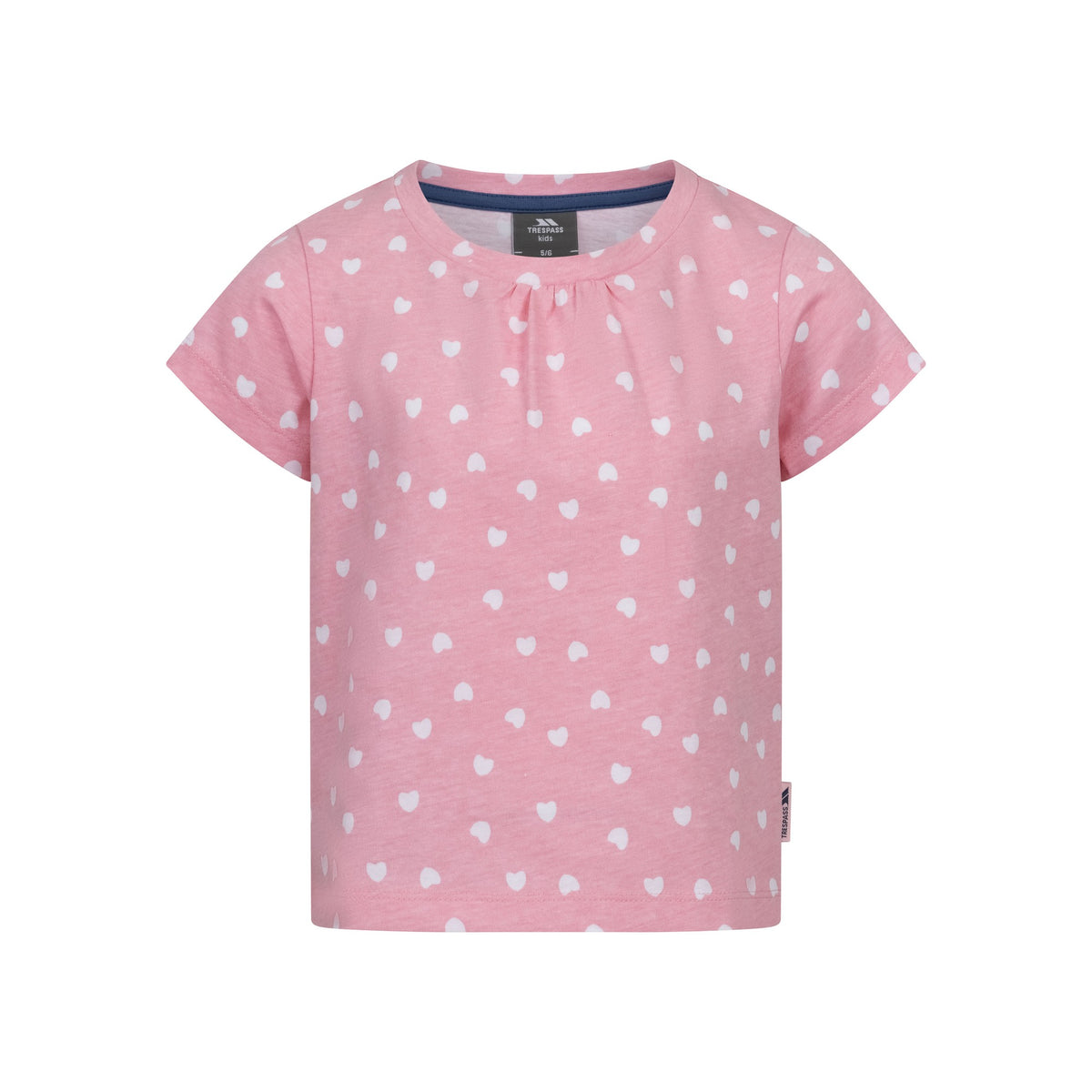 Baby Pink - Front - Trespass Girls Hira Hearts T-Shirt