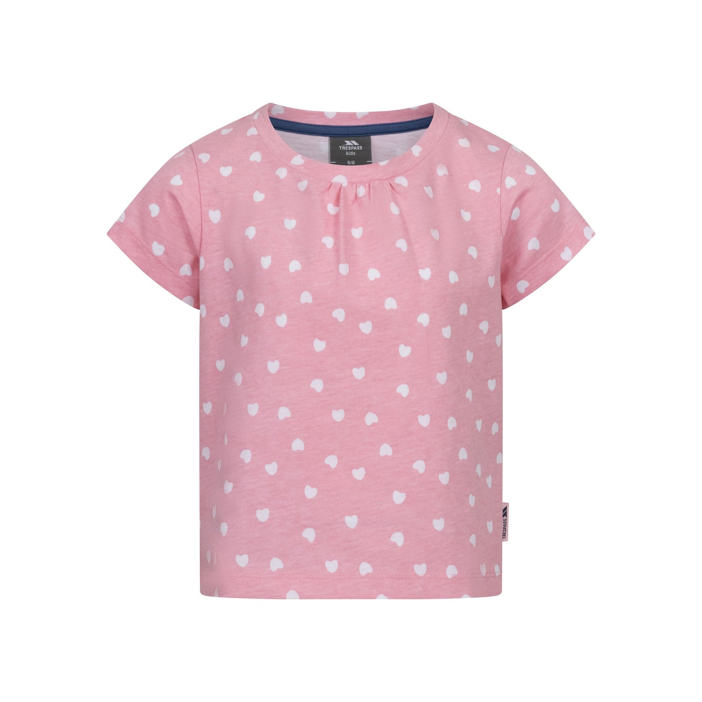 Baby Pink - Front - Trespass Girls Hira Hearts T-Shirt