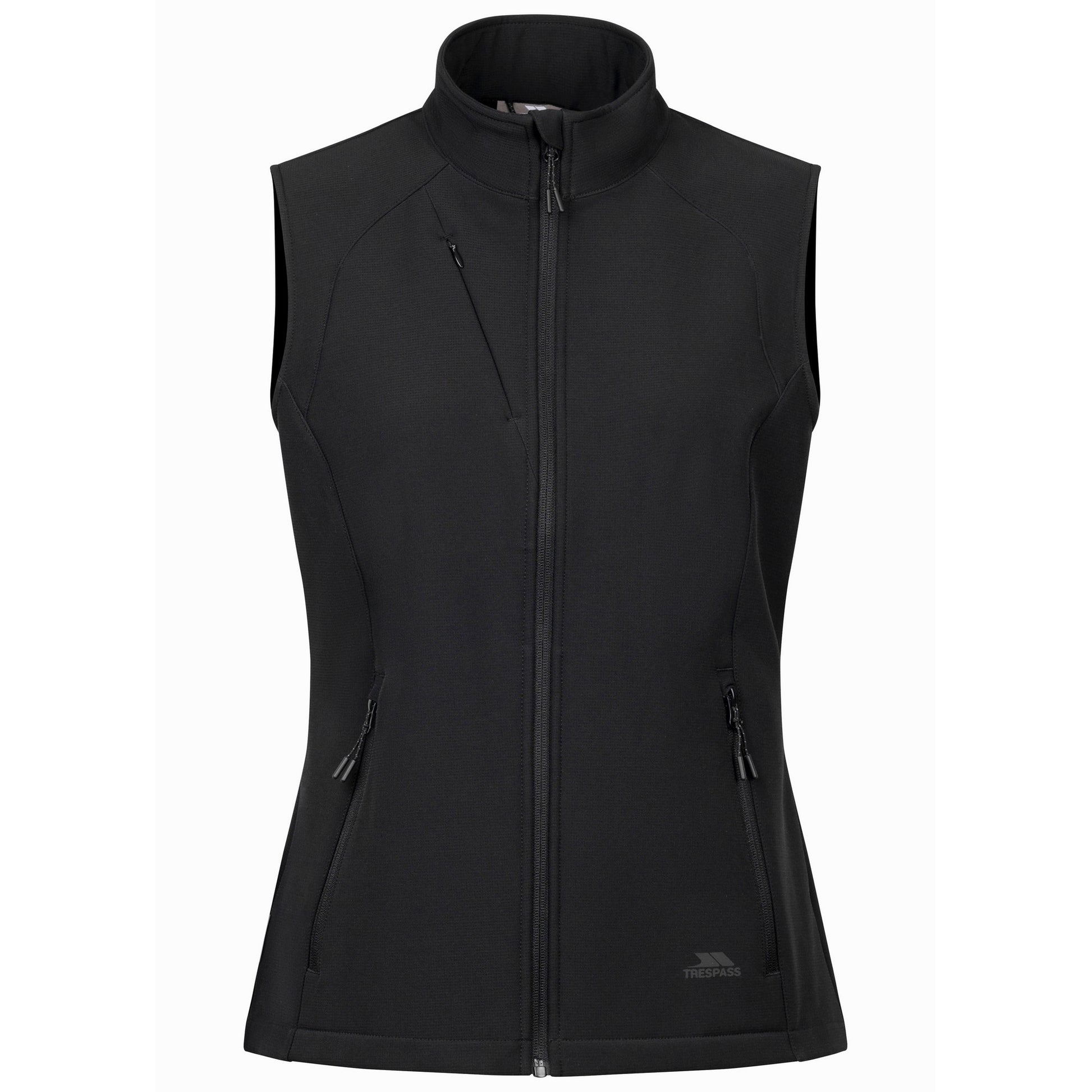 Black - Front - Trespass Womens-Ladies Mahall Softshell Gilet