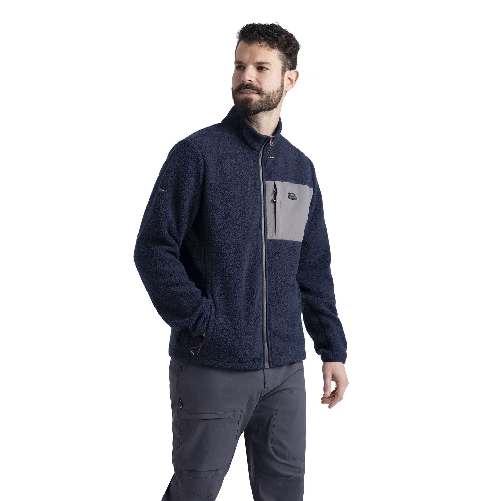 Navy - Side - Trespass Mens Hamish AT200 Fleece Jacket