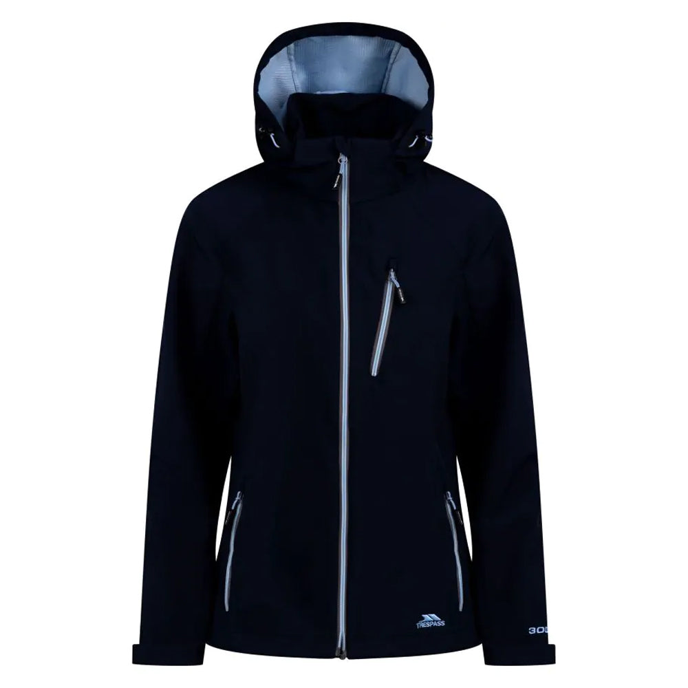 Navy - Front - Trespass Womens-Ladies Persephone Soft Shell Jacket