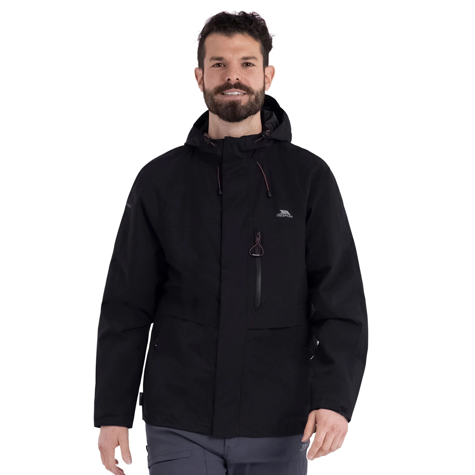 Black - Side - Trespass Mens Carnish Waterproof Jacket