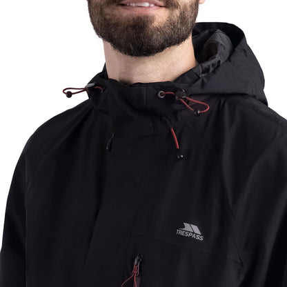 Black - Pack Shot - Trespass Mens Carnish Waterproof Jacket