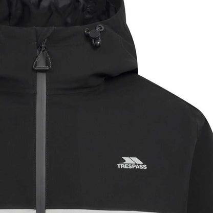 Black - Side - Trespass Mens Ewen Waterproof Jacket