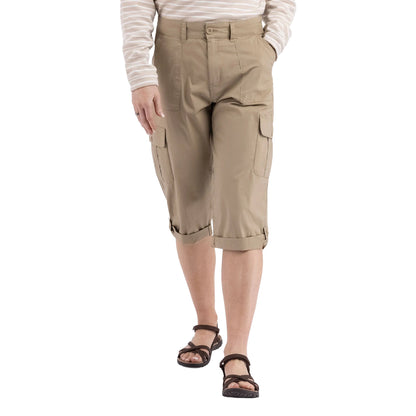 Oat - Side - Trespass Womens-Ladies Trina Casual Capri Trousers