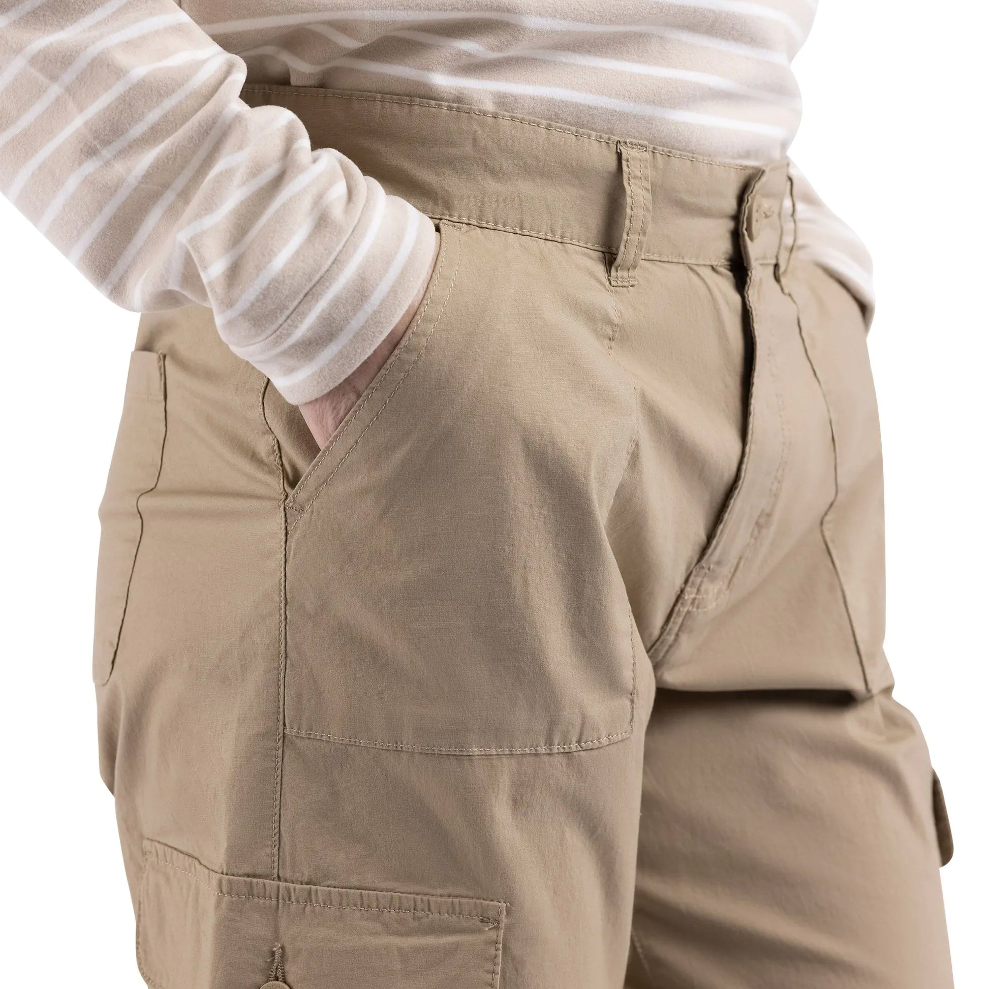 Oat - Pack Shot - Trespass Womens-Ladies Trina Casual Capri Trousers