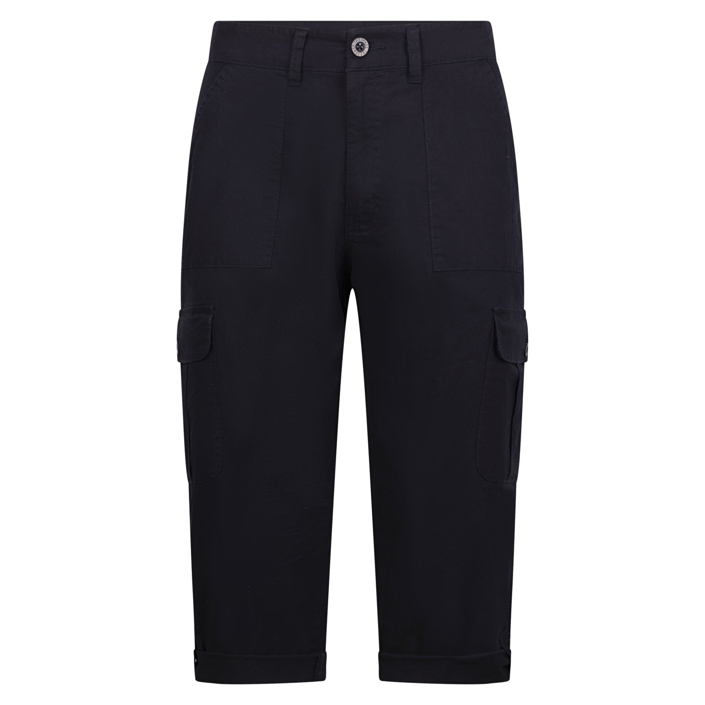 Navy - Front - Trespass Womens-Ladies Trina Casual Capri Trousers