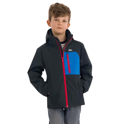Navy - Side - Trespass Childrens-Kids Aleric Waterproof Jacket