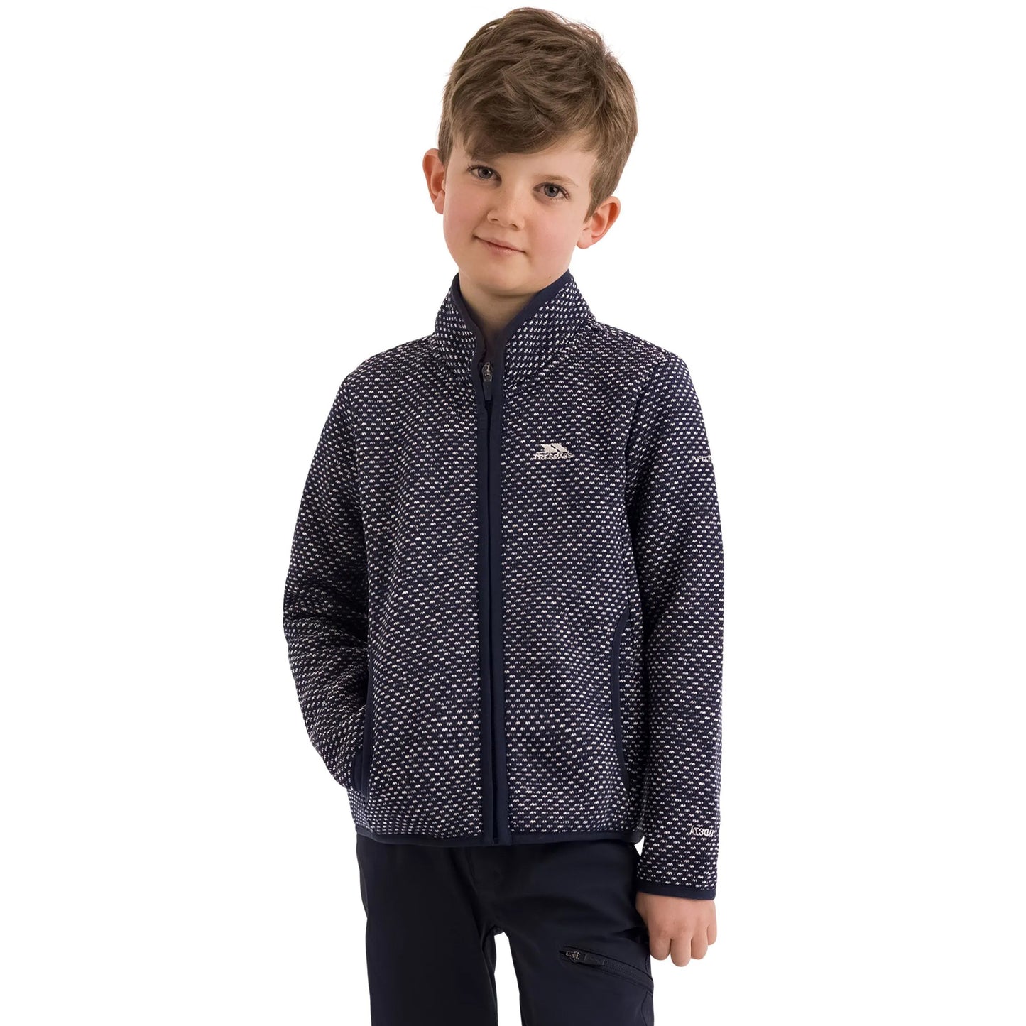 Navy - Side - Trespass Childrens-Kids Ellbar AT300 Fleece Jacket