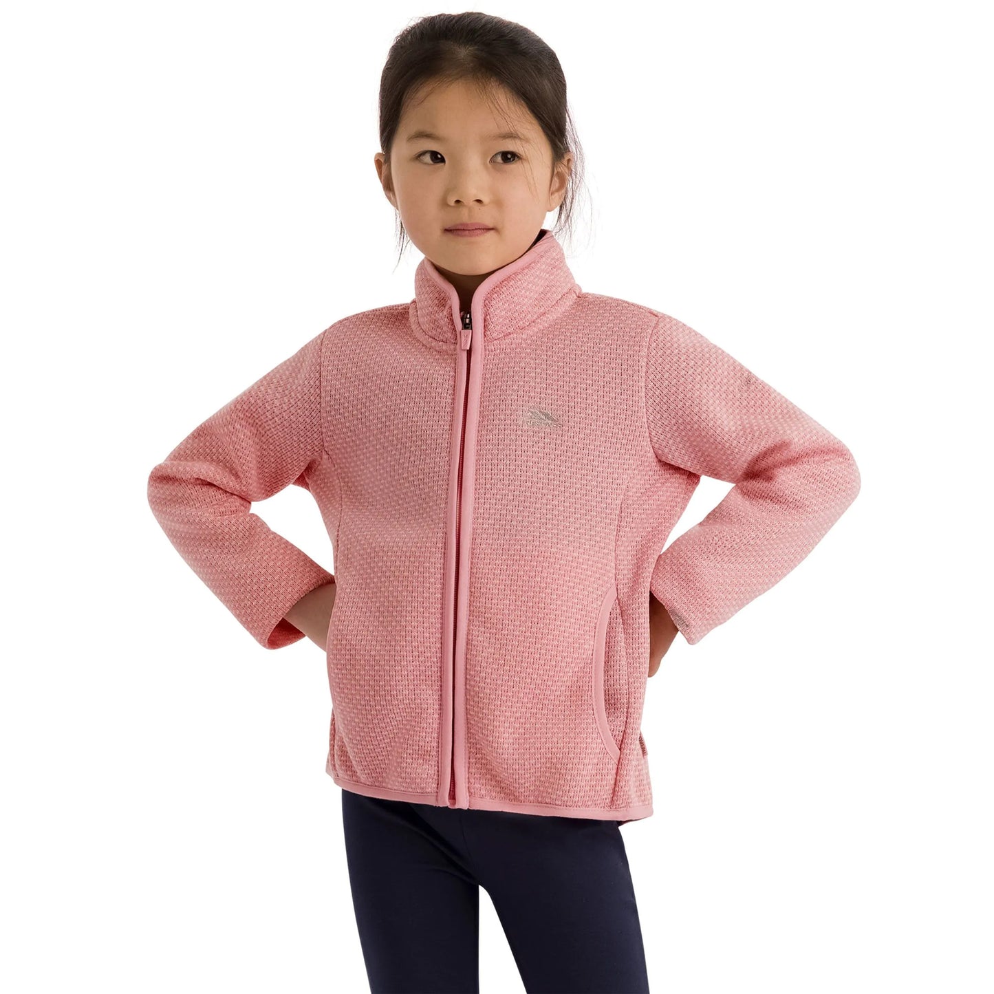 Baby Pink - Side - Trespass Childrens-Kids Ellbar AT300 Fleece Jacket