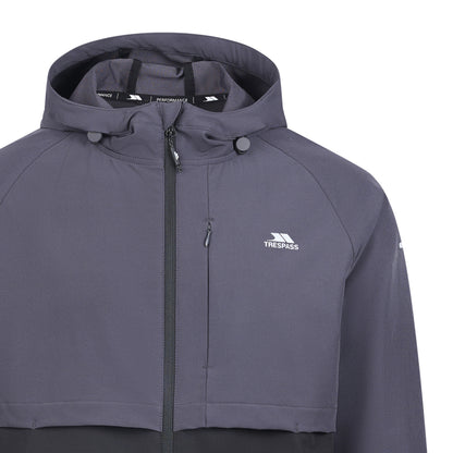 Dark Grey-Dark Grey Solid - Side - Trespass Mens Noham Active Jacket