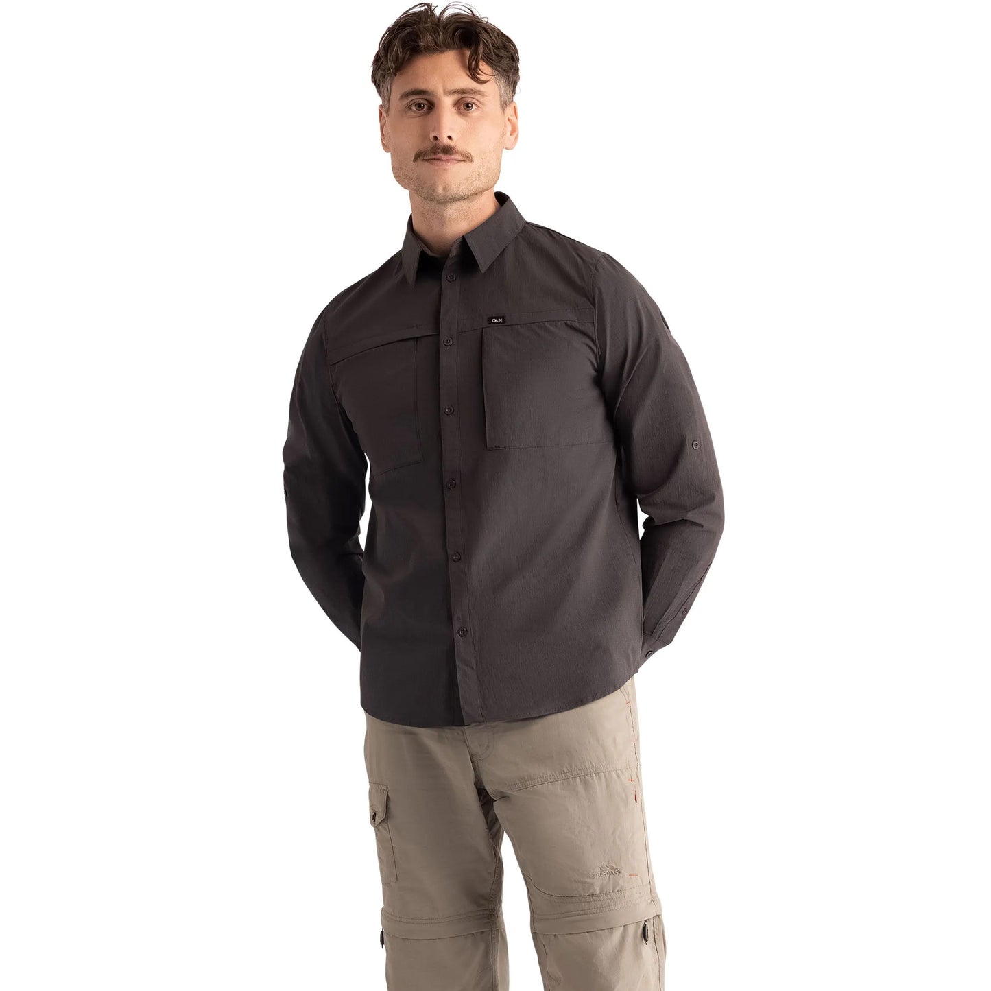 Dark Grey - Side - Trespass Mens Santiago DLX Shirt