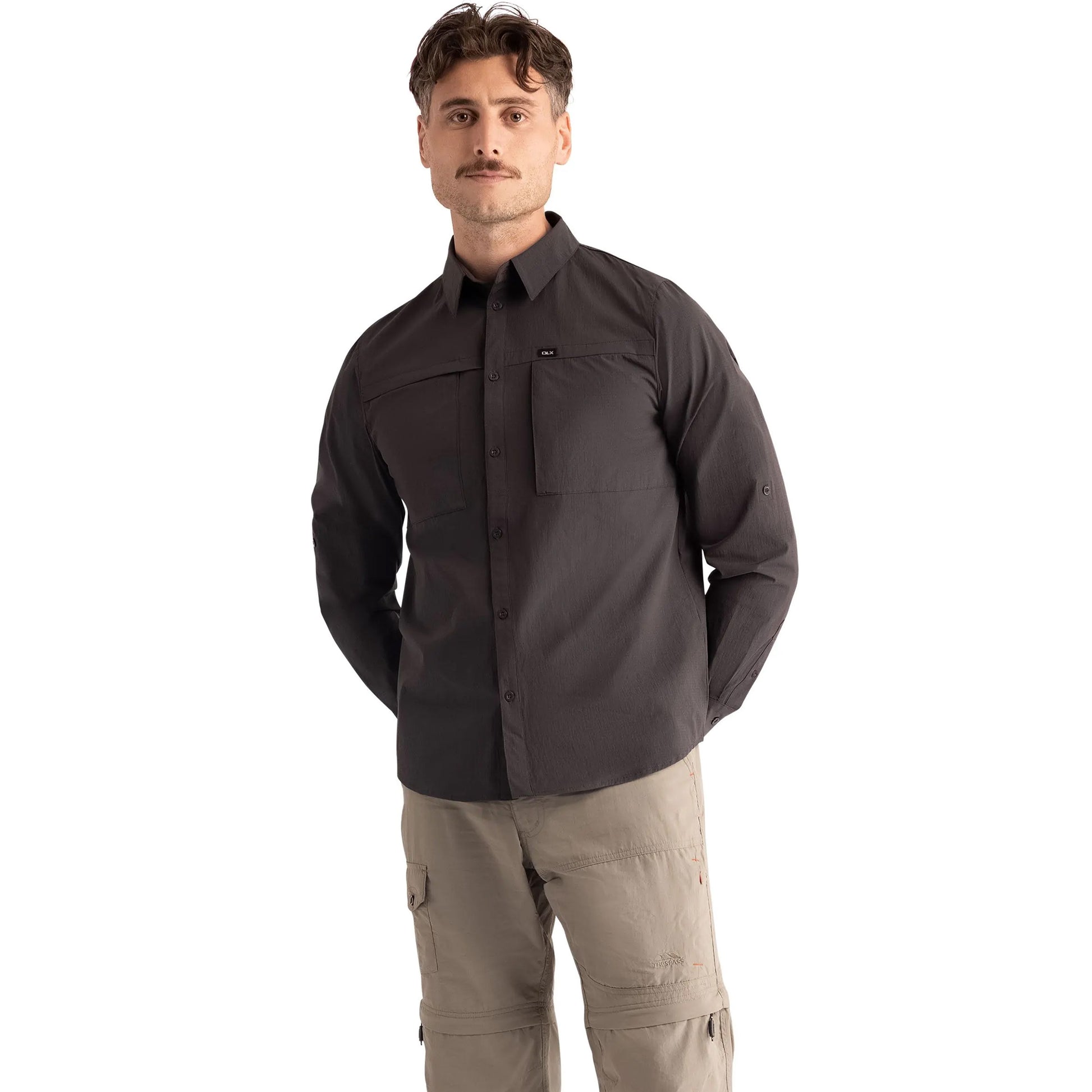 Dark Grey - Side - Trespass Mens Santiago DLX Shirt