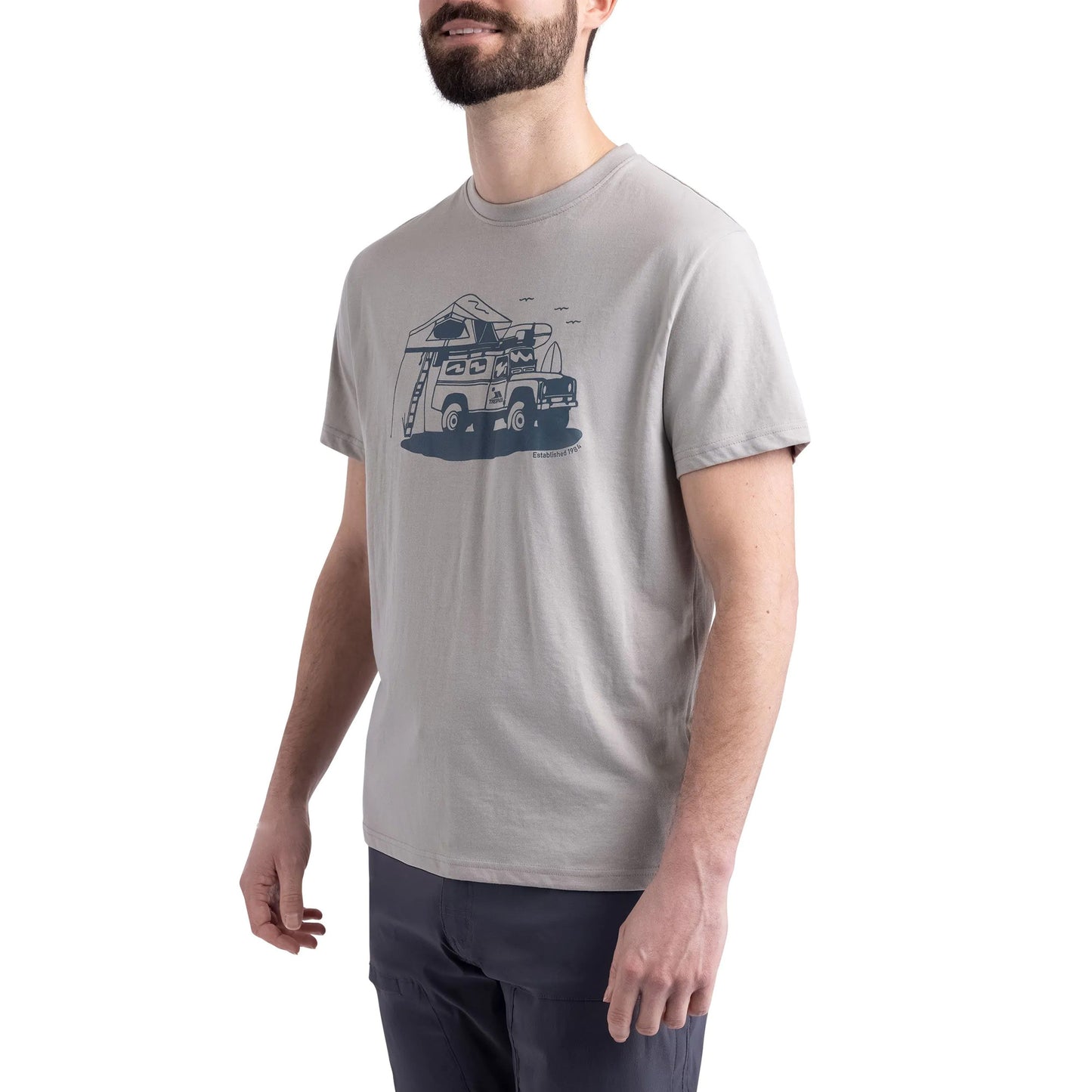 Stone Grey - Pack Shot - Trespass Mens Wonderer Casual T-Shirt