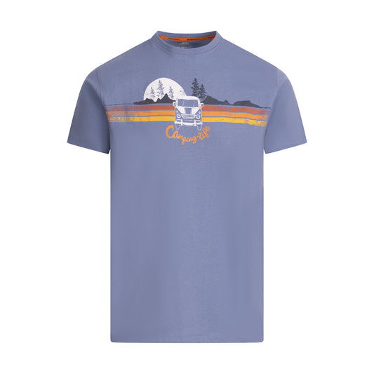 Denim Blue - Front - Trespass Mens Cromer II Printed Casual T-Shirt