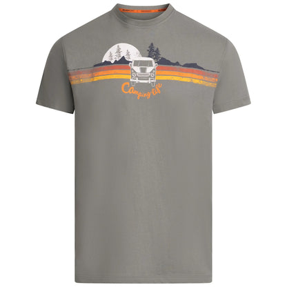 Pond Blue - Front - Trespass Mens Cromer II Printed Casual T-Shirt