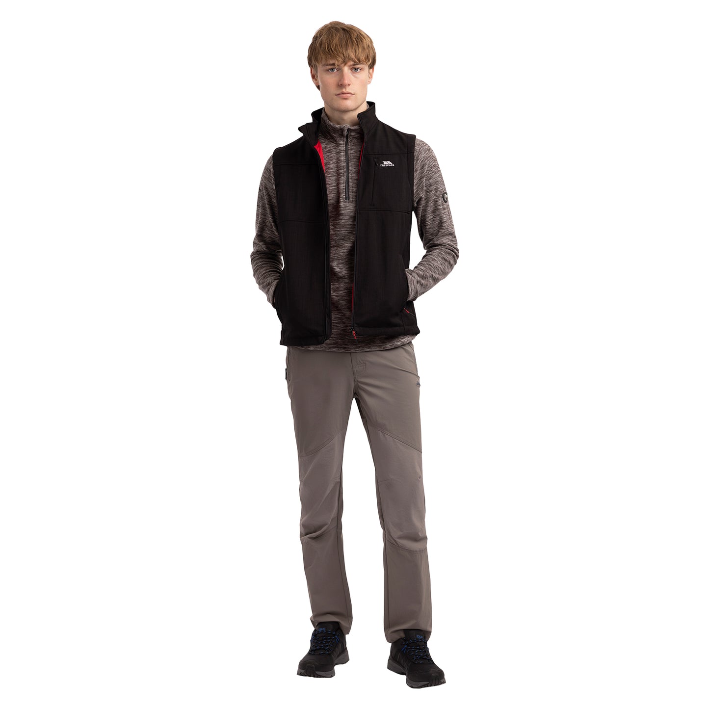 Black Marl - Pack Shot - Trespass Mens Baro TP50 Softshell Gilet