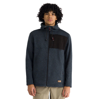 Dark Teal - Side - Trespass Mens Uig Fleece Jacket