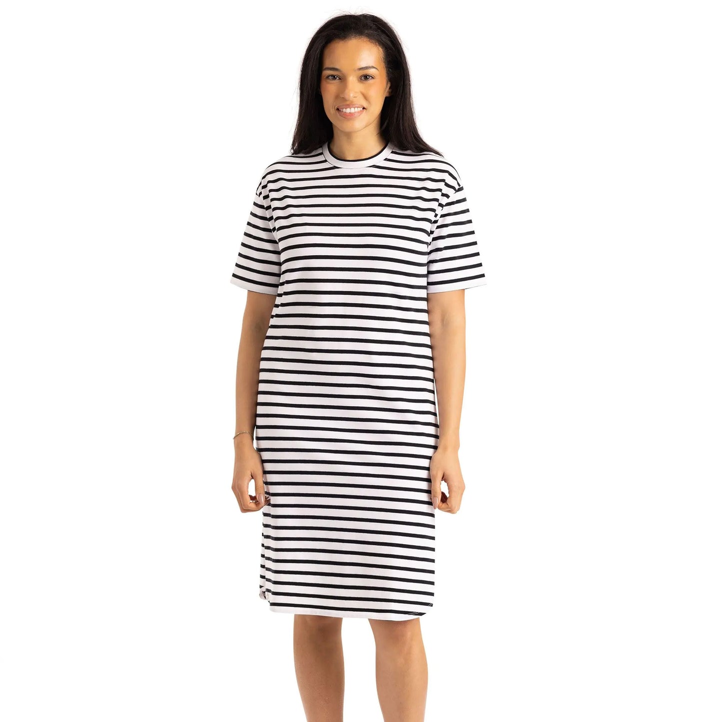 Black-White - Pack Shot - Trespass Womens-Ladies Elayna T-Shirt Dress