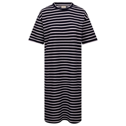 Navy-White - Front - Trespass Womens-Ladies Elayna T-Shirt Dress