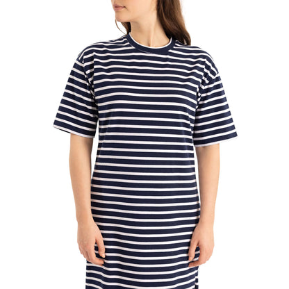 Navy-White - Side - Trespass Womens-Ladies Elayna T-Shirt Dress
