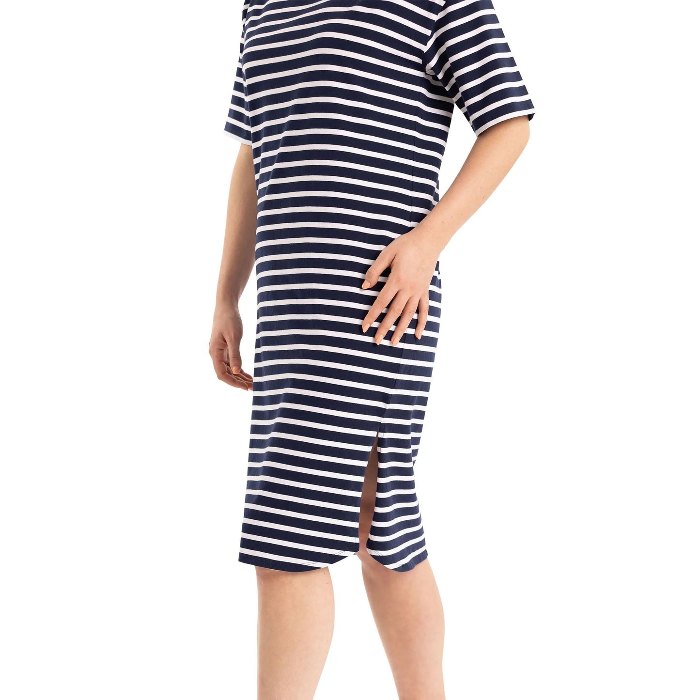 Navy-White - Lifestyle - Trespass Womens-Ladies Elayna T-Shirt Dress