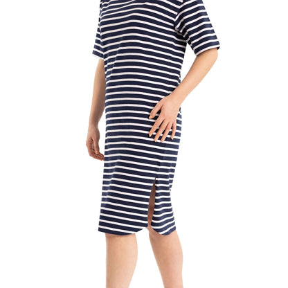 Navy-White - Lifestyle - Trespass Womens-Ladies Elayna T-Shirt Dress