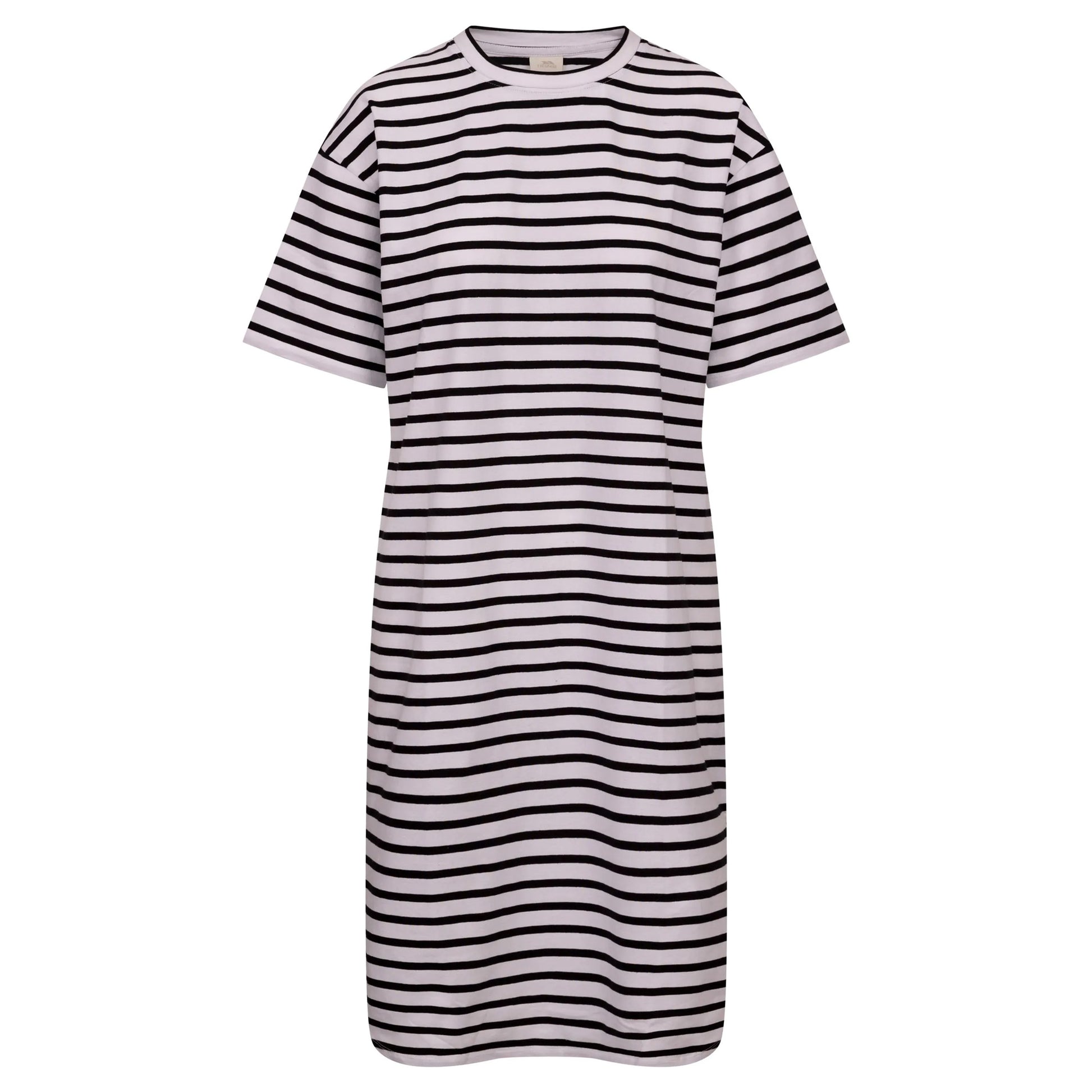 Black-White - Front - Trespass Womens-Ladies Elayna T-Shirt Dress