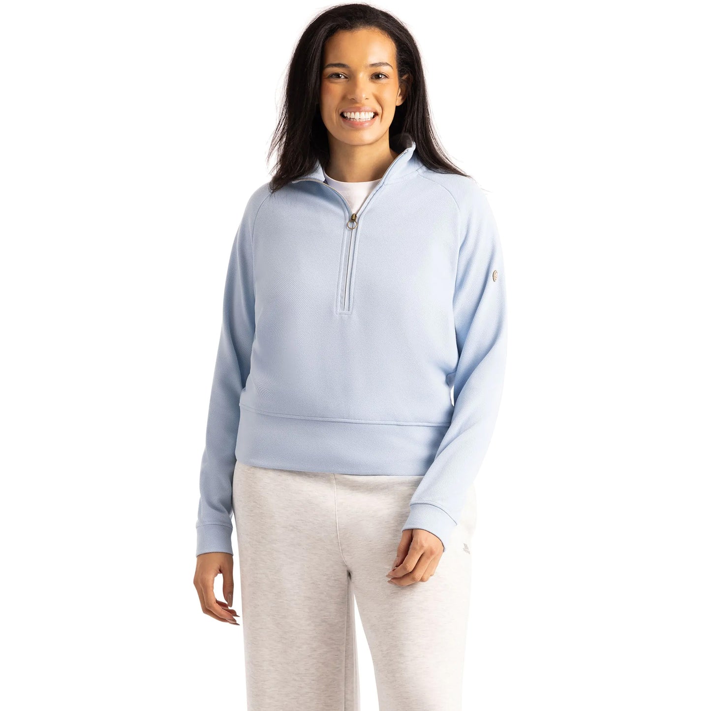 Blue Haze - Side - Trespass Womens-Ladies Pipa Quarter Zip Top