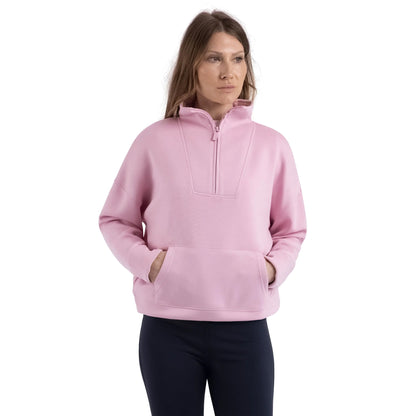 Carnation - Side - Trespass Womens-Ladies Jean Half Zip Sweatshirt