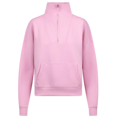 Carnation - Front - Trespass Womens-Ladies Jean Half Zip Sweatshirt