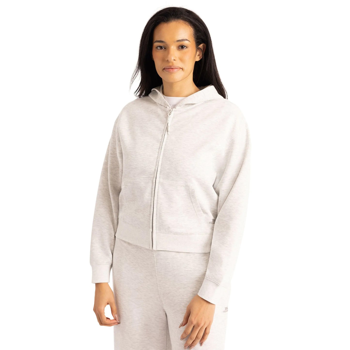 Grey Marl - Side - Trespass Womens-Ladies Sileas Active Full Zip Hoodie