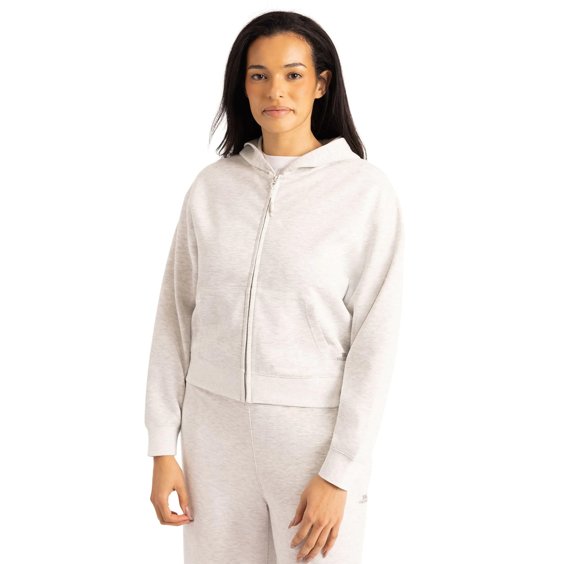 Grey Marl - Side - Trespass Womens-Ladies Sileas Active Full Zip Hoodie