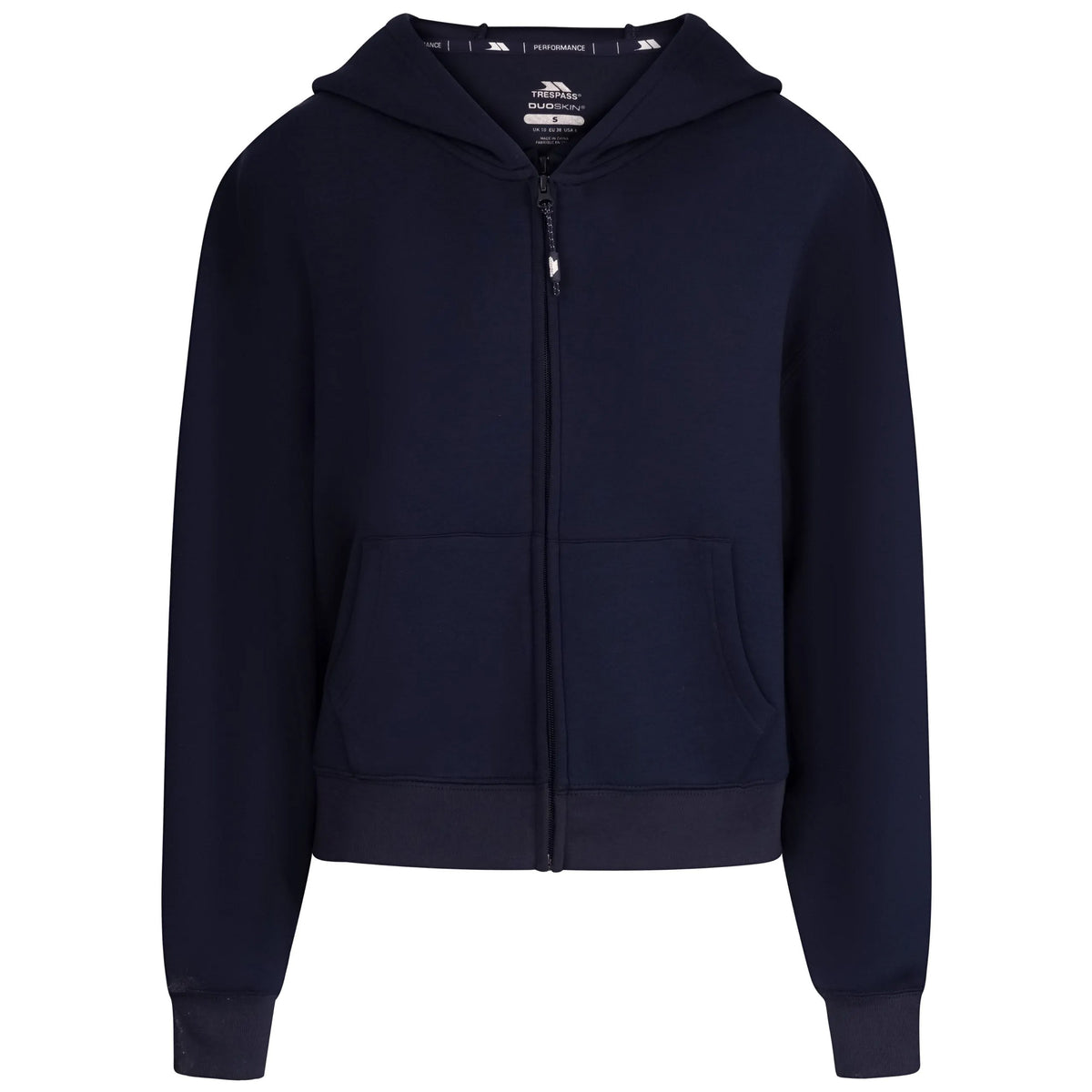 Navy - Front - Trespass Womens-Ladies Sileas Active Full Zip Hoodie