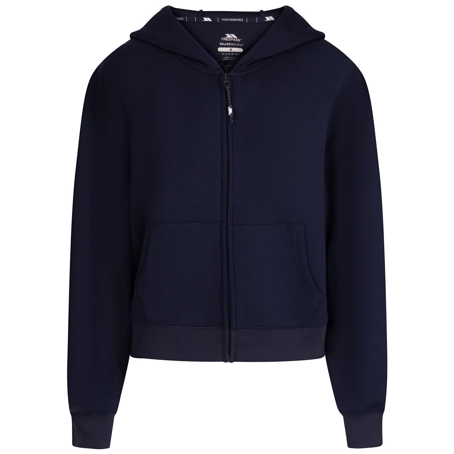 Navy - Front - Trespass Womens-Ladies Sileas Active Full Zip Hoodie