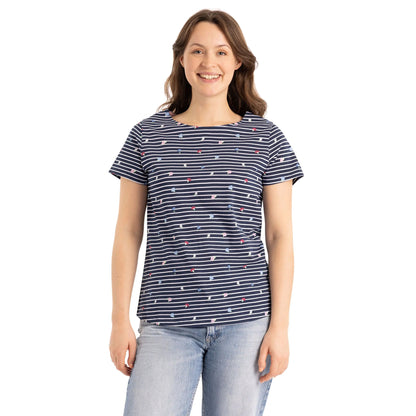 Navy - Side - Trespass Womens-Ladies Myla Printed Top