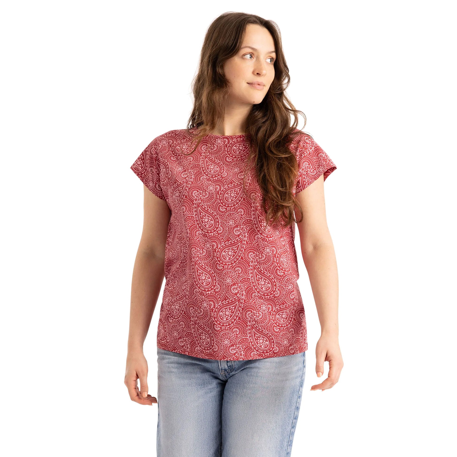 Claret - Side - Trespass Womens-Ladies Lucia Printed Top