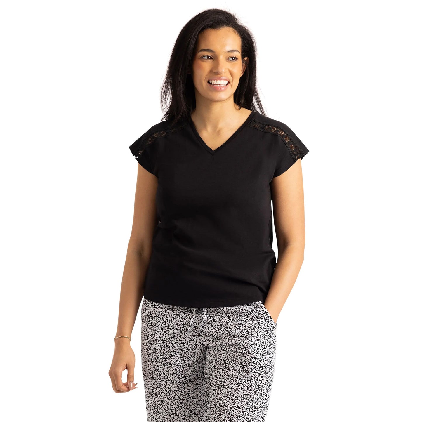 Black - Side - Trespass Womens-Ladies Willa Top