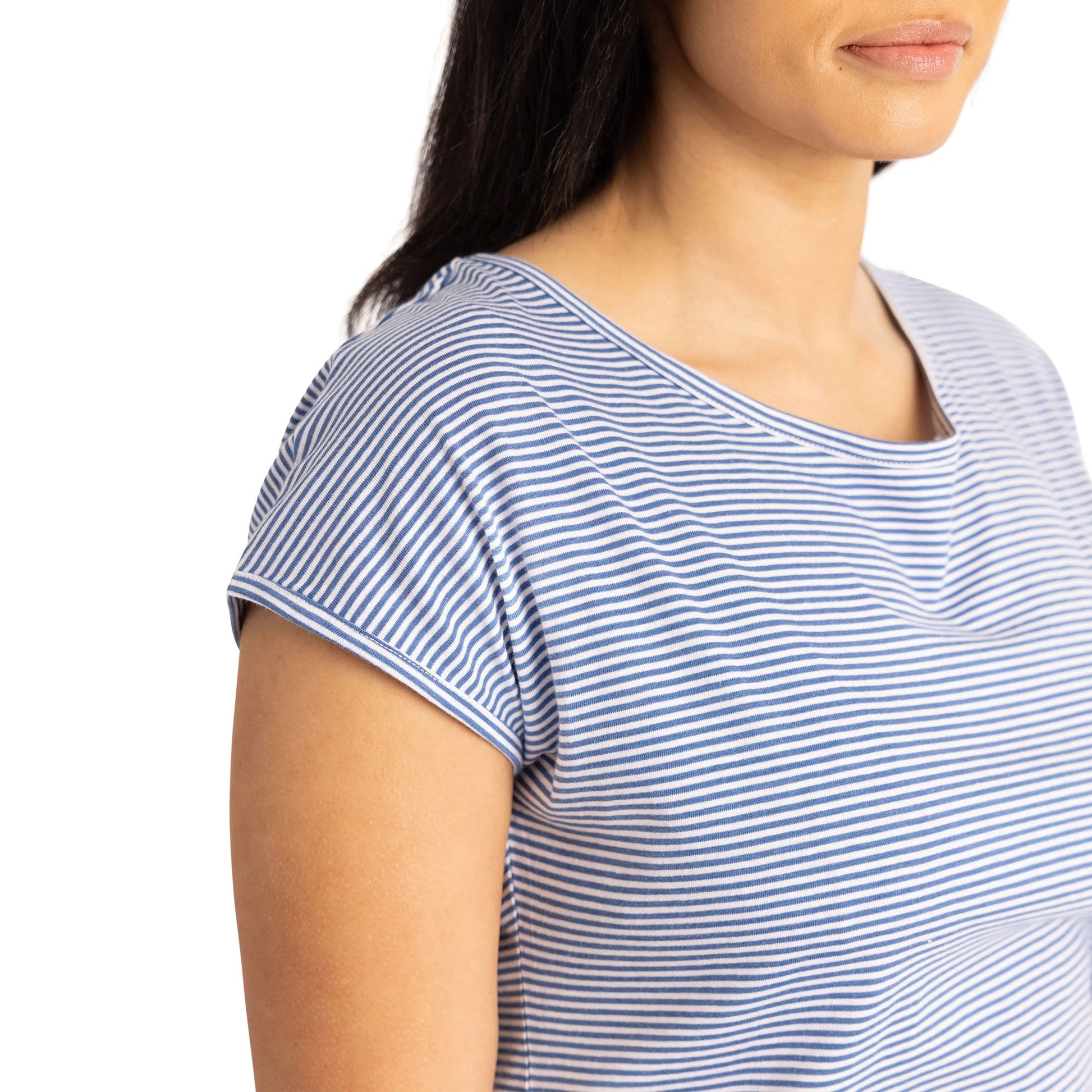 Coastal Blue - Pack Shot - Trespass Womens-Ladies Mirela Striped Top