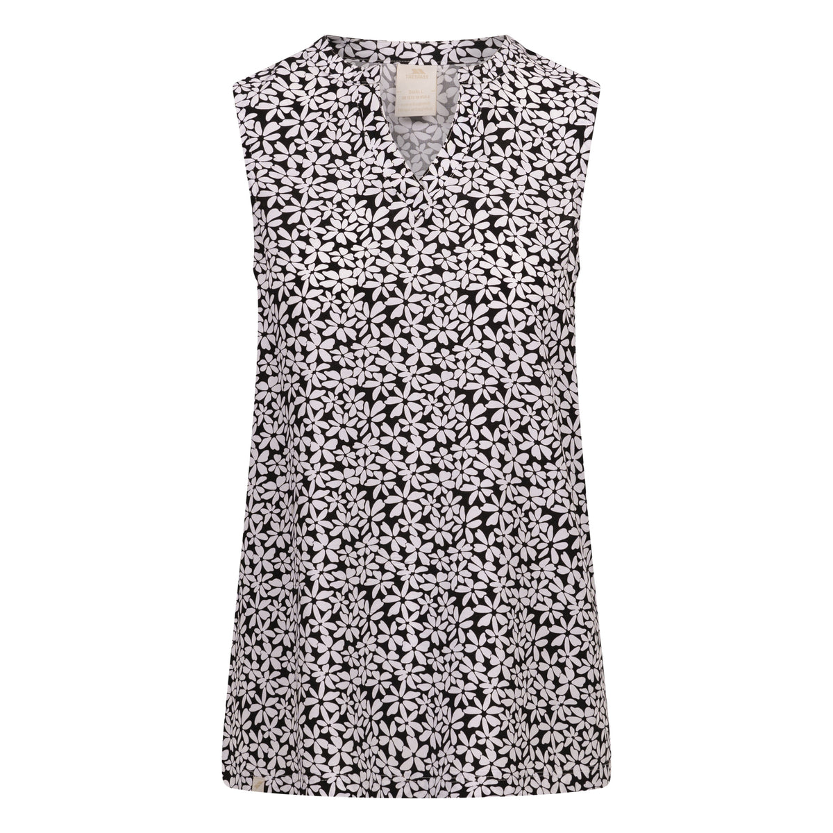 Black - Front - Trespass Womens-Ladies Kaylyn Printed Vest Top