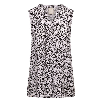 Black - Front - Trespass Womens-Ladies Kaylyn Printed Vest Top