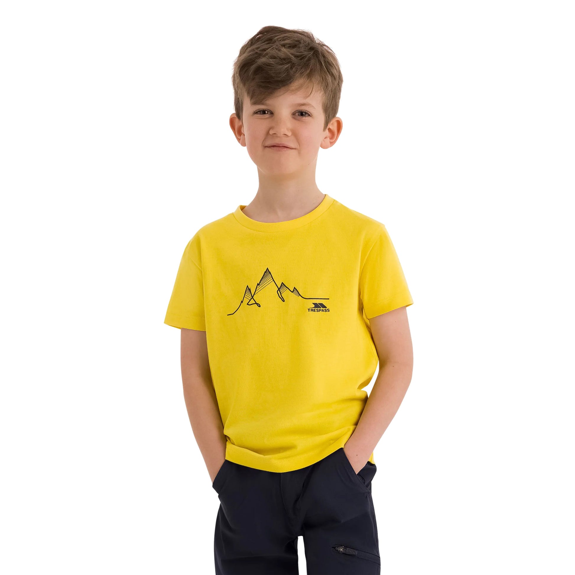 Yellow - Side - Trespass Boys Attie Quick Dry Jersey