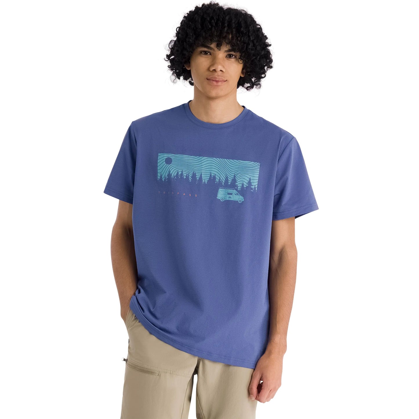 Coastal Blue - Side - Trespass Mens Jacub Short-Sleeved Casual T-Shirt