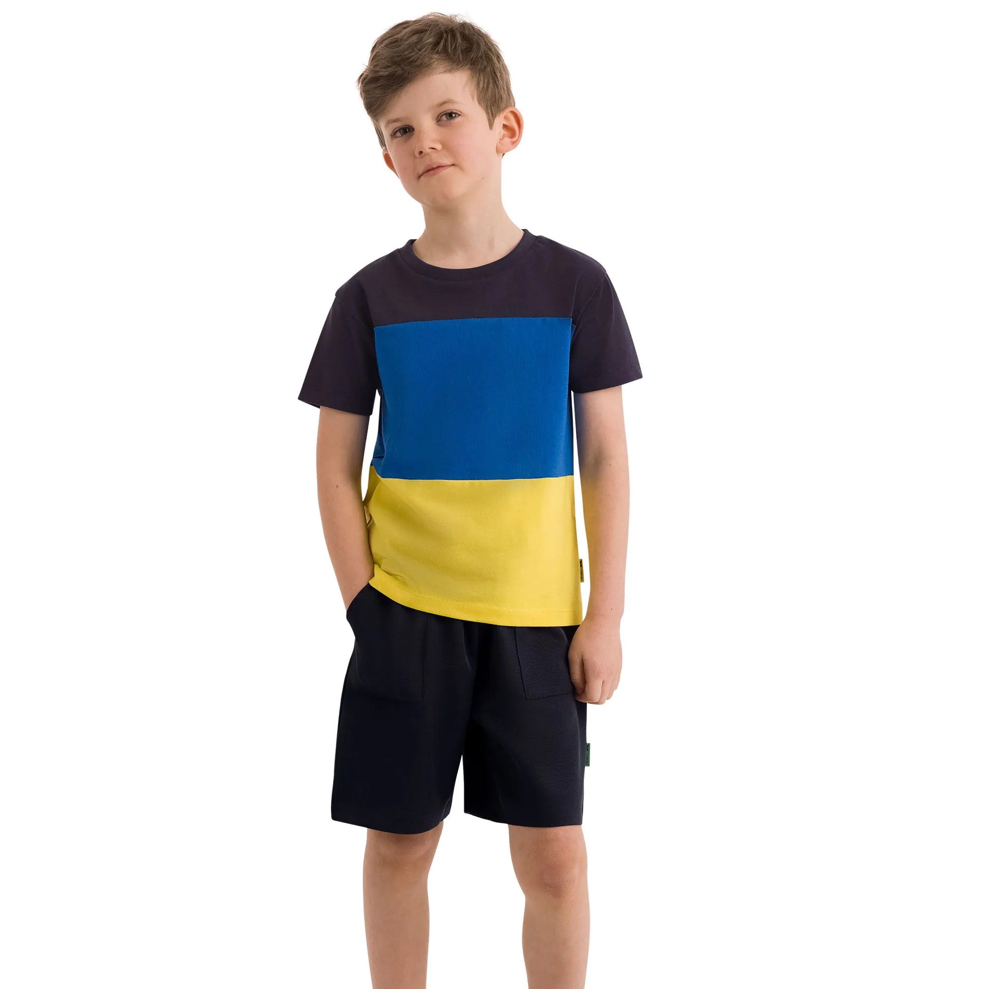 Navy - Side - Trespass Boys Bradville Shorts
