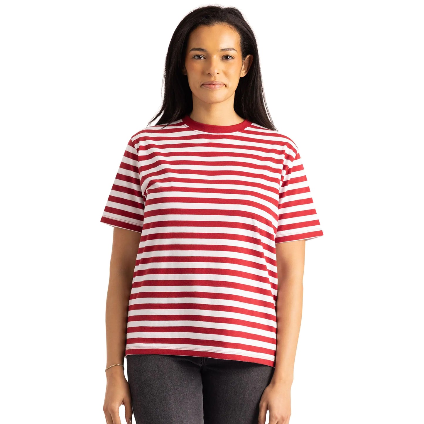Claret - Side - Trespass Womens-Ladies Jemima Striped Casual T-Shirt