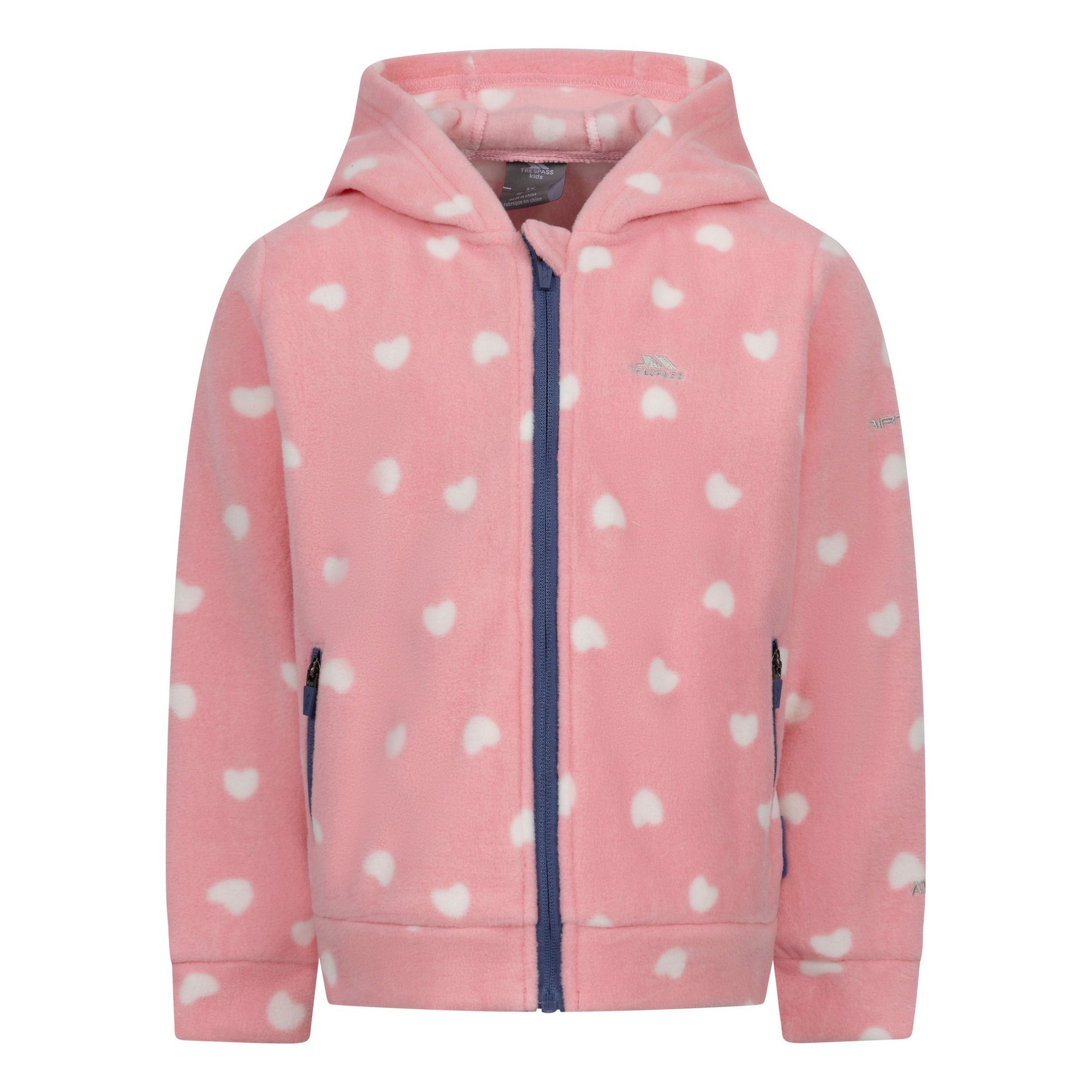 Baby Pink - Front - Trespass Girls Breigh Fleece Jacket